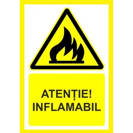 Placuta atentie inflamabil